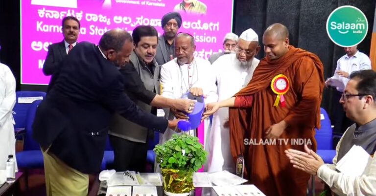 28 Ven. Buddhadatta participated in State Minority Day events, met Hon. Minister Shri Zameer Ahmed Khan